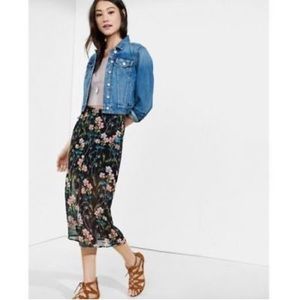 Never worn Express Floral Sheer Midi Skirt
